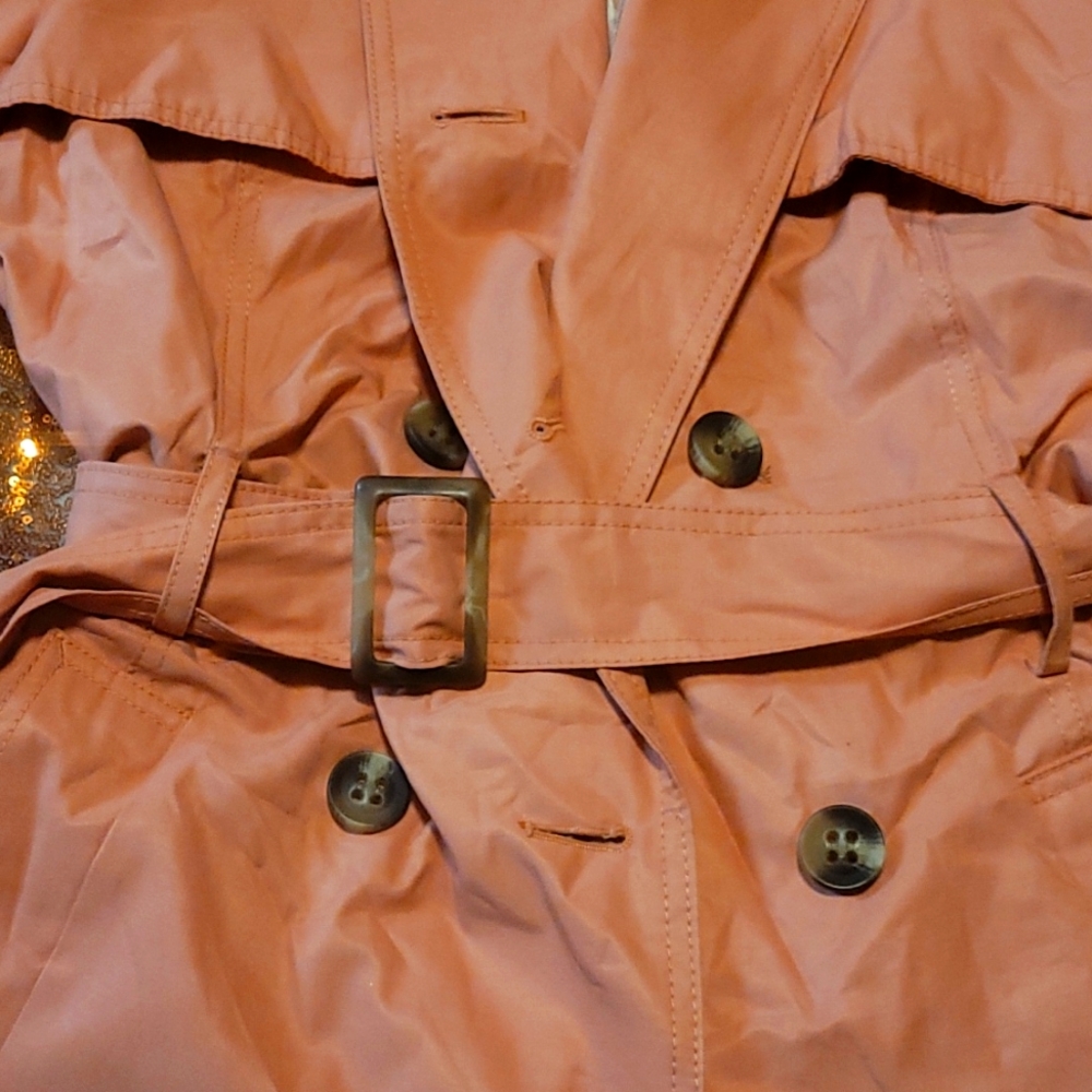 Antonio Melani Trench Coat, Size Large, Salmon - Picture 4 of 5